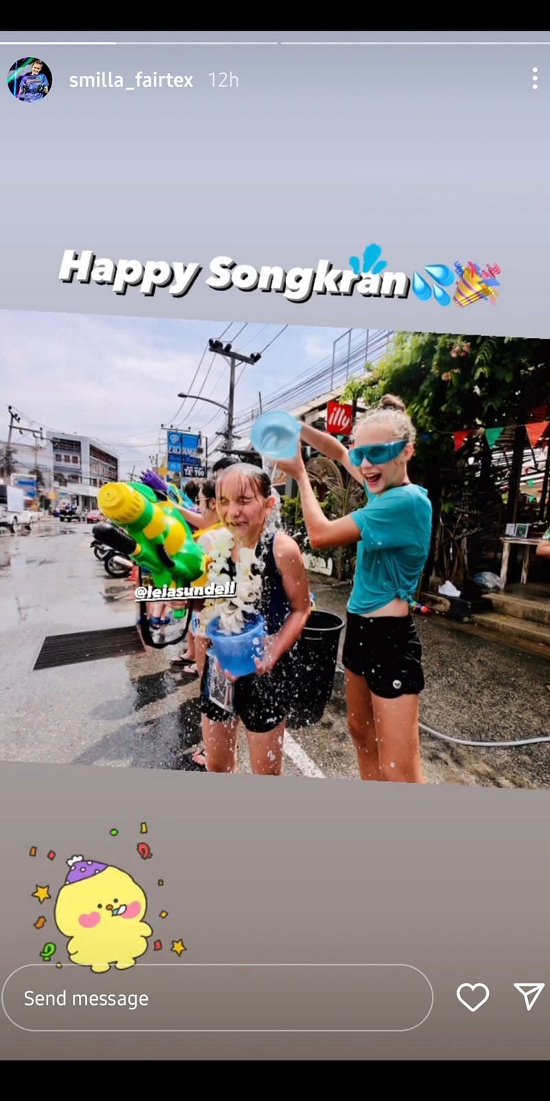 Screen capture from Smilla Sundell's Instagram Stories